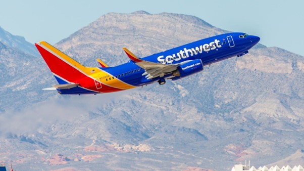 Southwest aircraft taking off.